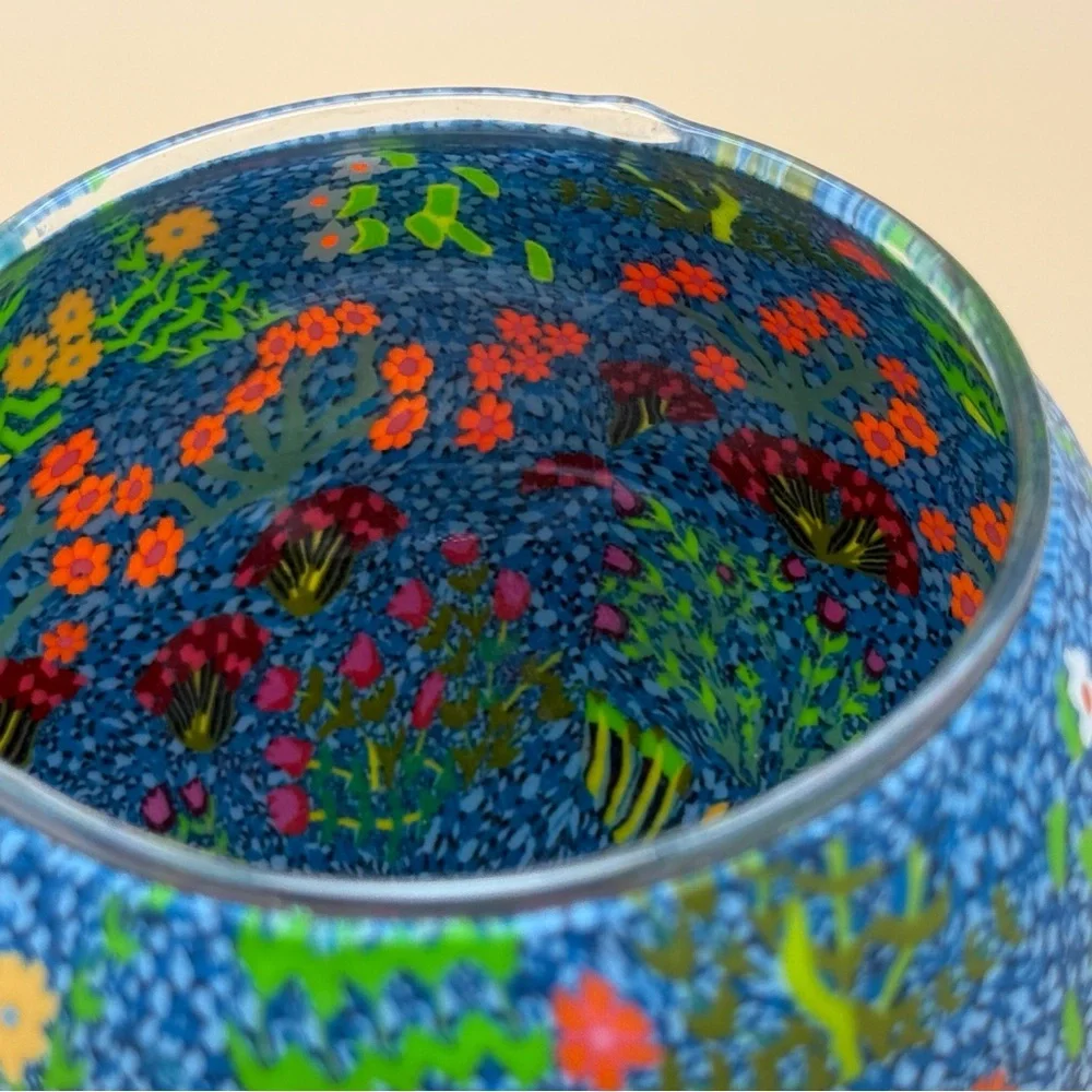 Tea Light candle holder Australian Aboriginal vibrant boho design NIB